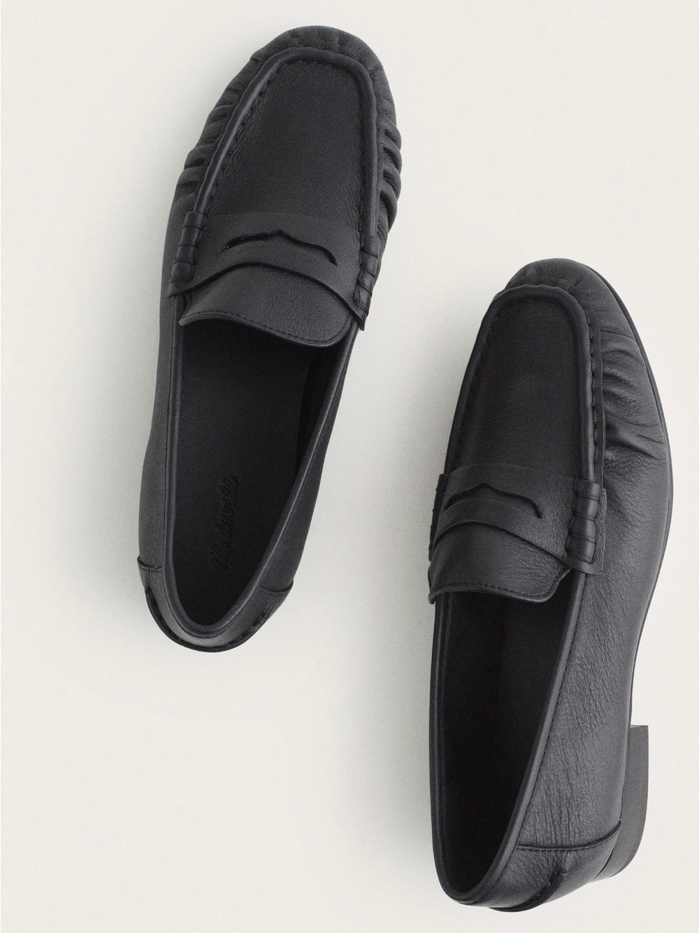 Madewell Black Leather Penny Loafers